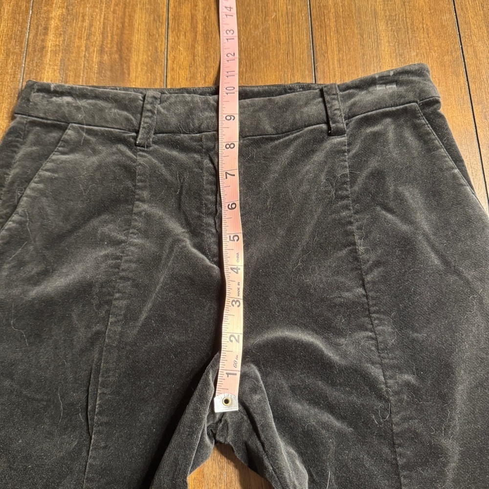 Ramy Brook Miriam Black Velvet Pants Size 2 High Rise Slim Leg Luxe Stretch - Picture 8 of 16